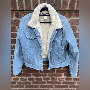 Corduroy denim Sherpa trucker jacket